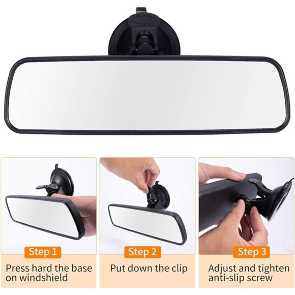 Rear View Mirror Universal Rearview Mirror Interior Anti-glare RearView Mirror - Picture 6 of 7